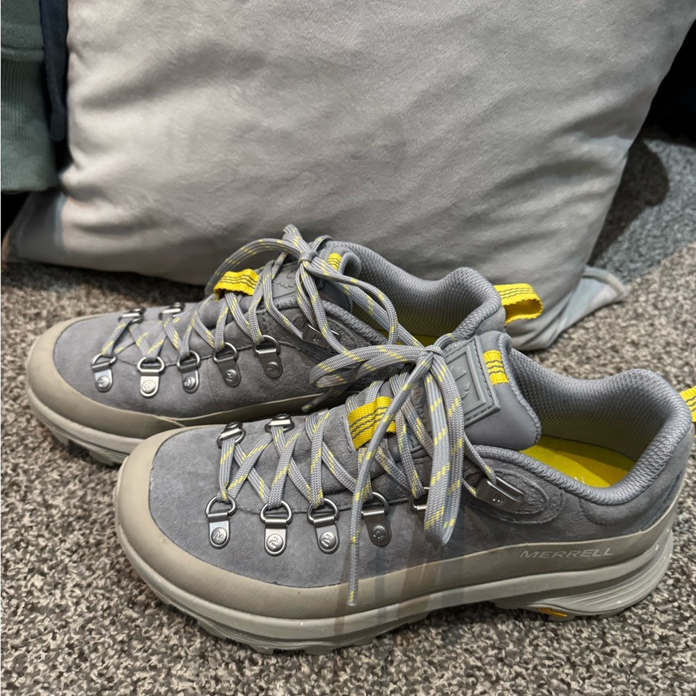 Merrell Gray and Yellow Hiking Shoes
